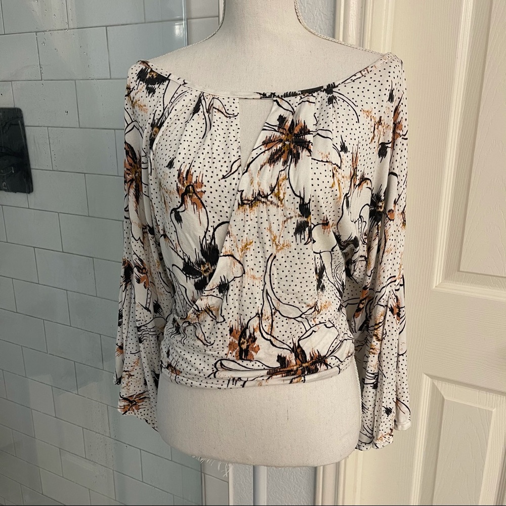 Free People Floral Bell Sleeve Top - Picture 2 of 7